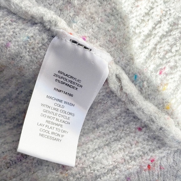 Retrology Soft Knit Gray rainbow Speckle Knit‎ Cozy Sweater Cardigan - Picture 6 of 9